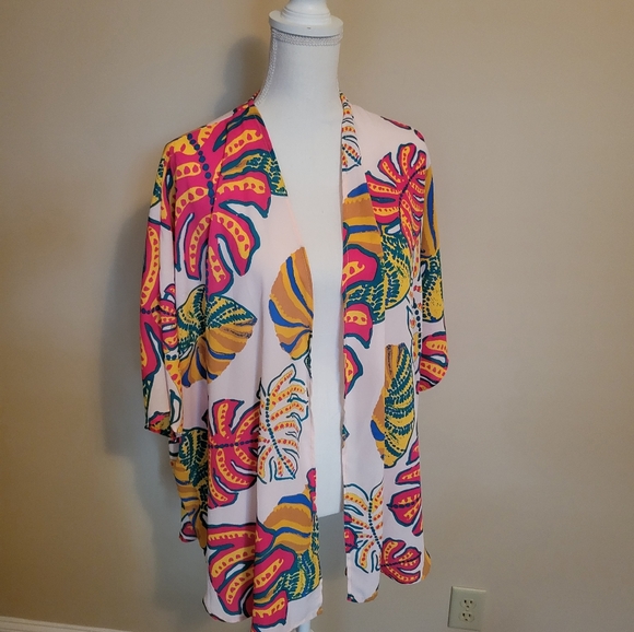 Adrienne Kimono Botanical Print Topper Cardigan - Picture 3 of 6